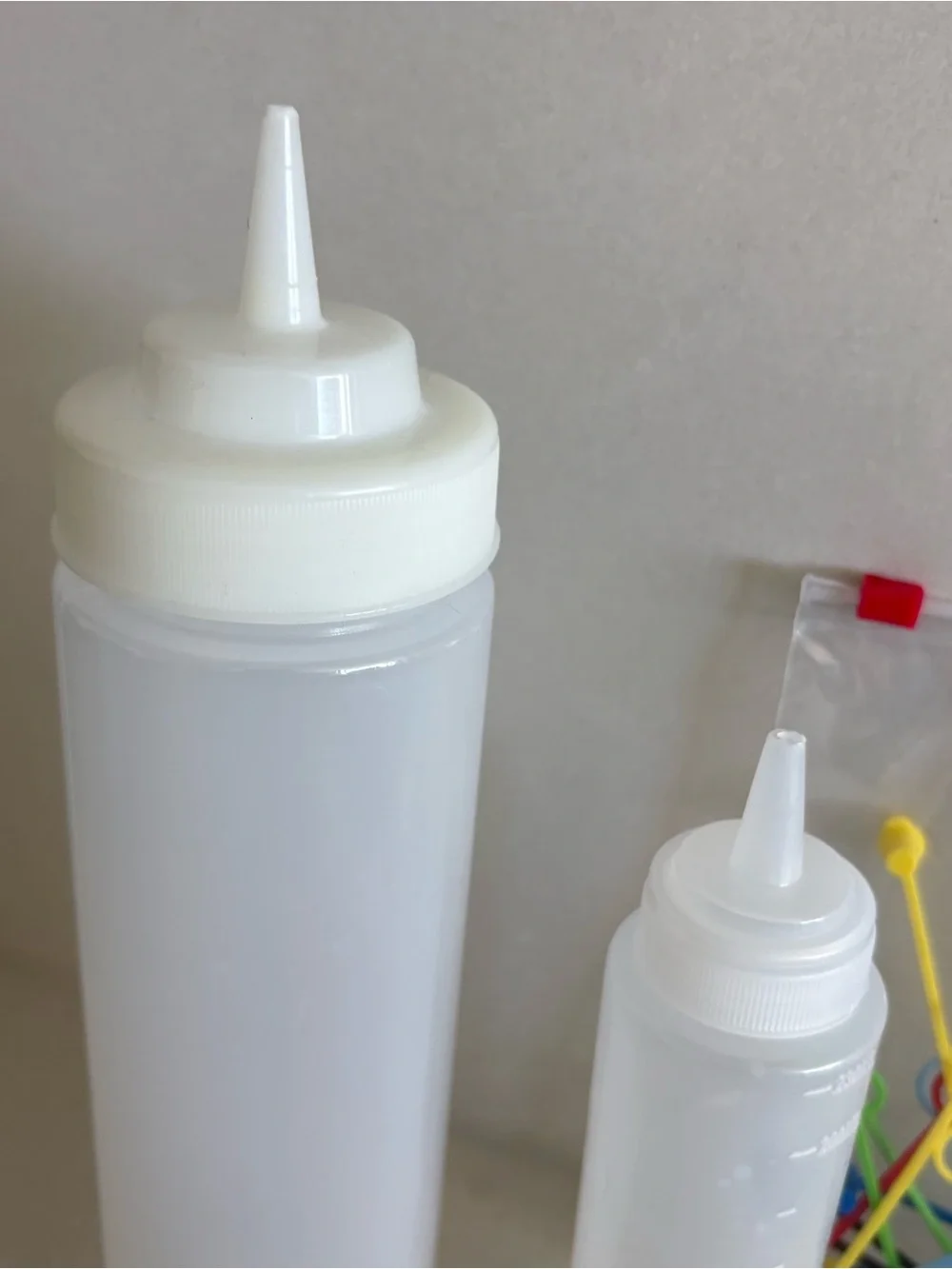 Multipurpose White Squeeze Bottles with Assorted caps